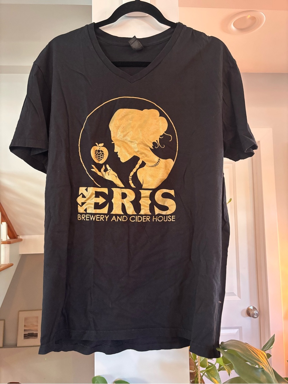 Chicago’s ERIS Brewery T-Shirt with Gold logo - Size L